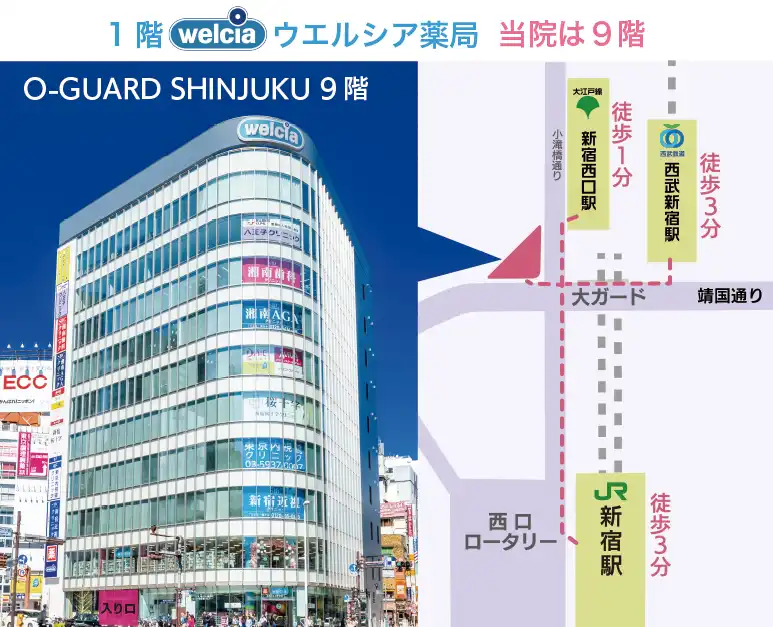 八王子クリニック新宿の地図と写真