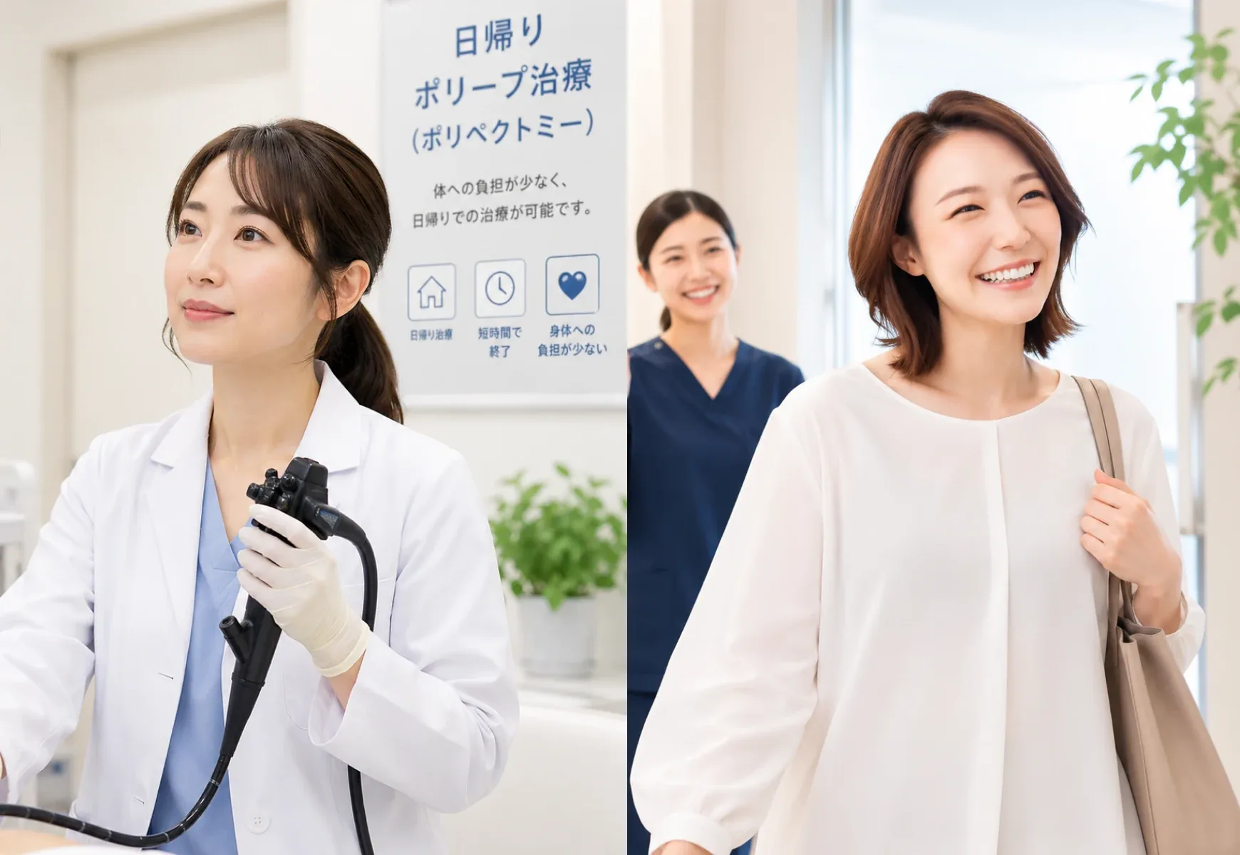 院内で案内するスタッフ