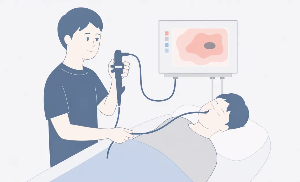 経鼻内視鏡検査を受ける人のイラスト